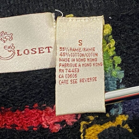 Vintage Janes Closet Rainbow Plaid Cardigan Sweater Womens Size S Button Up - Picture 7 of 8